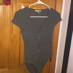 grey t shirt style bodysuit